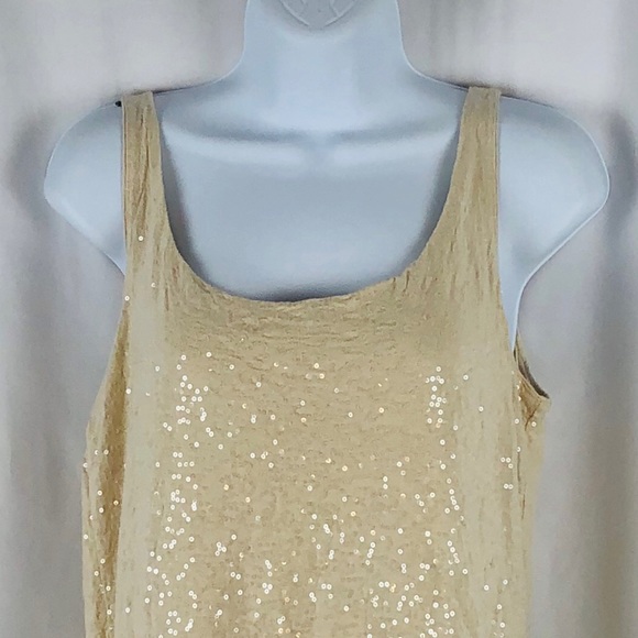 Talbots cream colored sequin front tank top MP - Picture 4 of 7